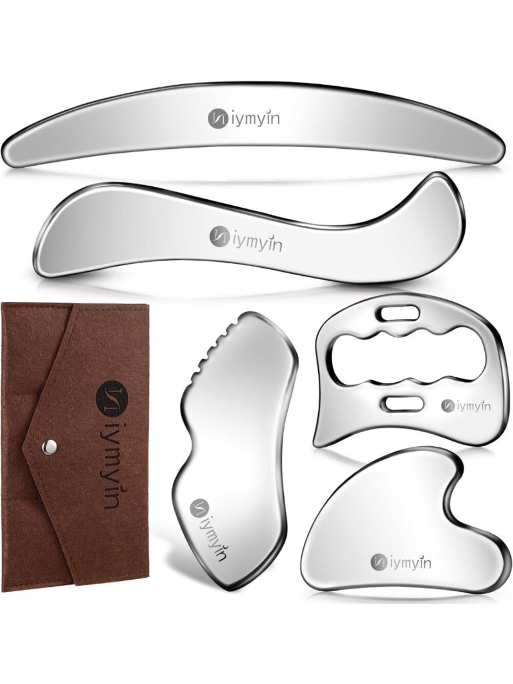 5-in-1 Stainless Steel Massage Tool Set for Sore Muscles & Myofascial Relief